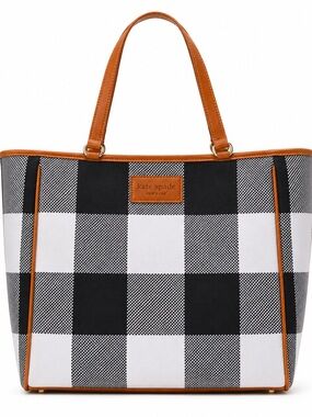 Kate Spade Checkered Tote Bag Buffalo Plaid Everyday Carryall